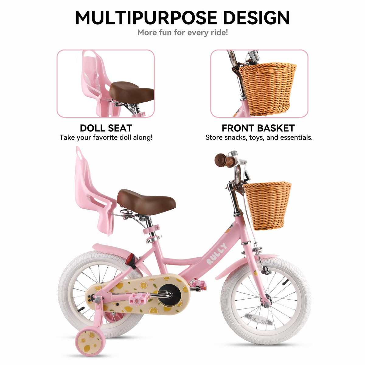 12 14 16 Inch Girls Bike with Training Wheels K973