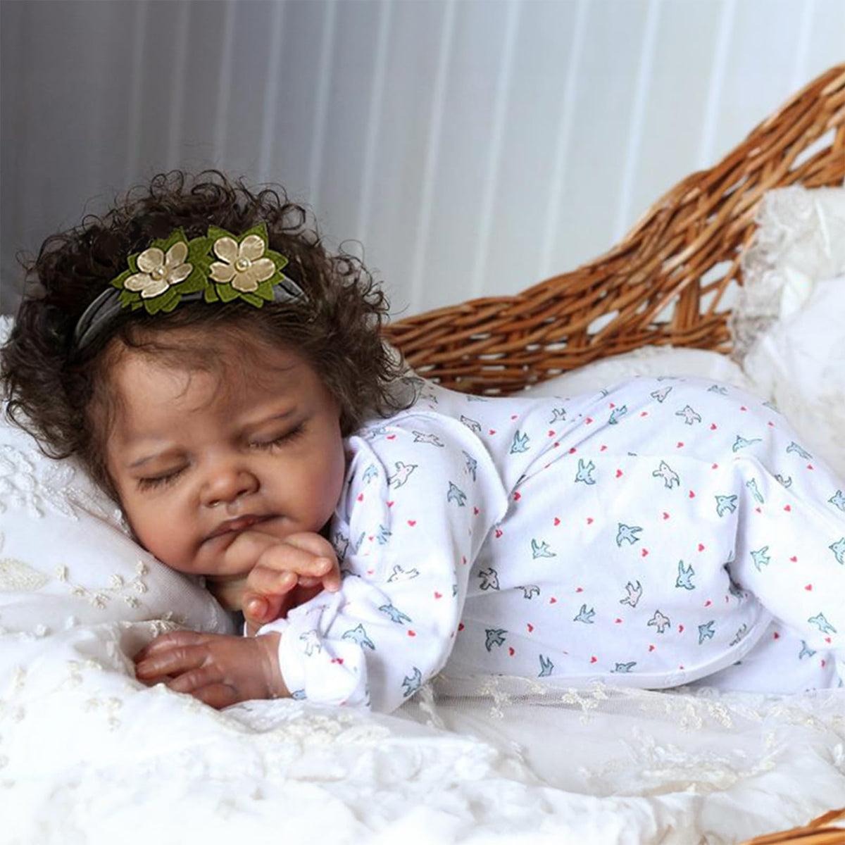 20-Inch Sleeping Black Newborn Baby Girl F95103