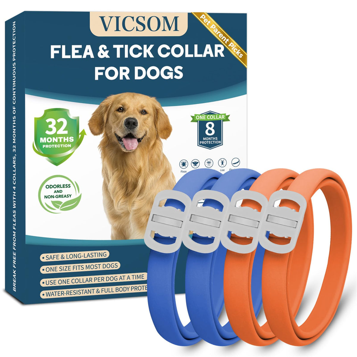 Flea Collar for Dogs 4 Pack X6478