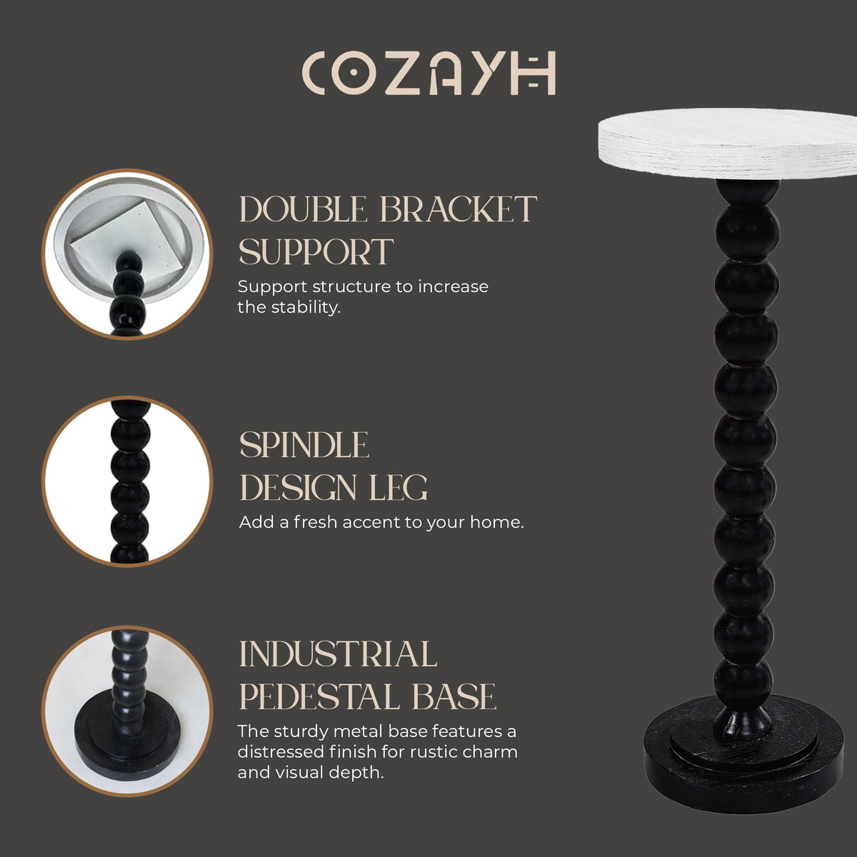Small Pedestal End Table S21411