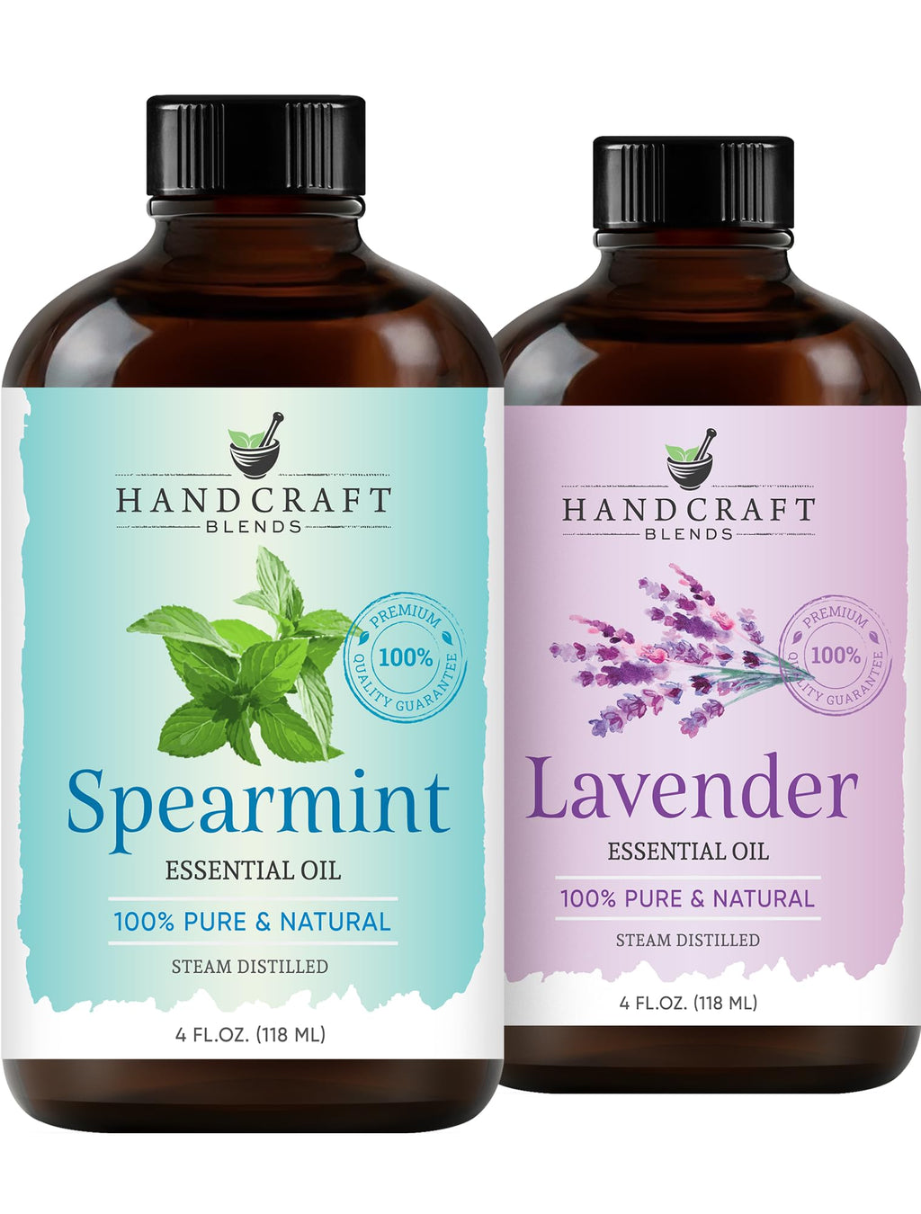 Lavender and Spearmint Essential Oils 2 x 4 Fl Oz D868838