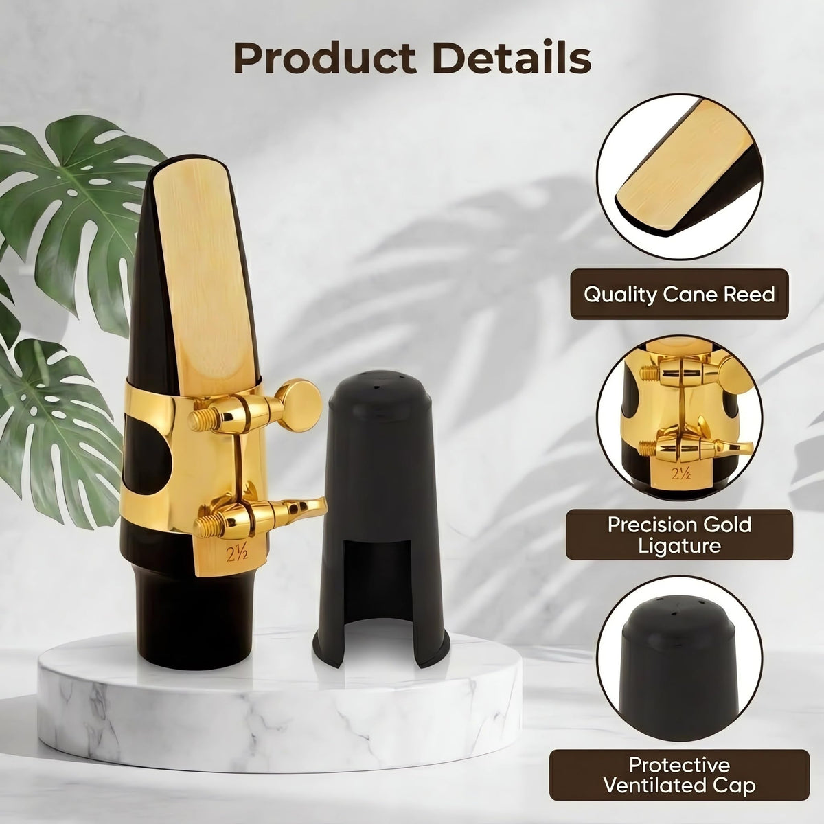 Alto Saxophone Mouthpiece with Ligature, Reed & Cap R2358