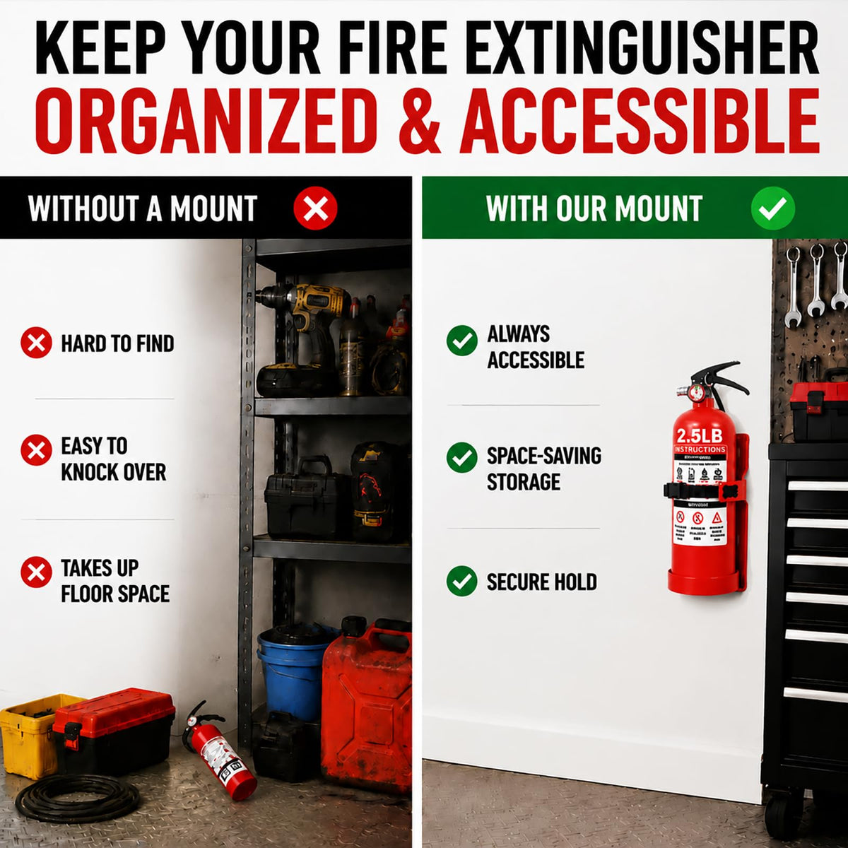 Fire Extinguisher Wall Mount Bracket 2.5 lb 1 Pack B8771