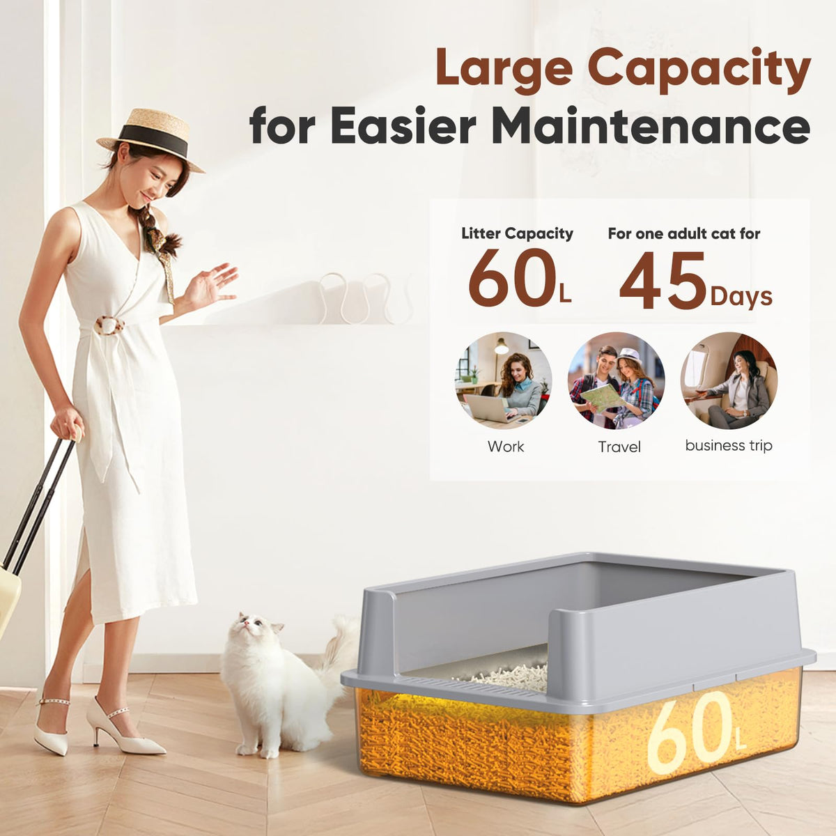 Extra Large Stainless Steel Litter Box with Lid N92967