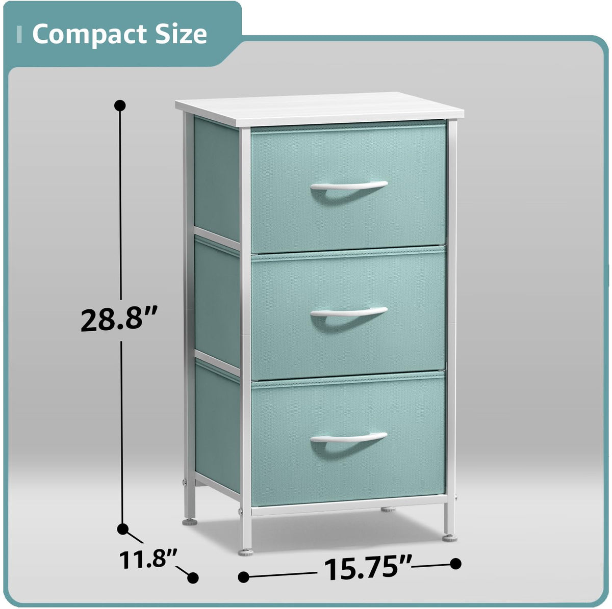 Aqua 3 Drawer Nightstand V6310
