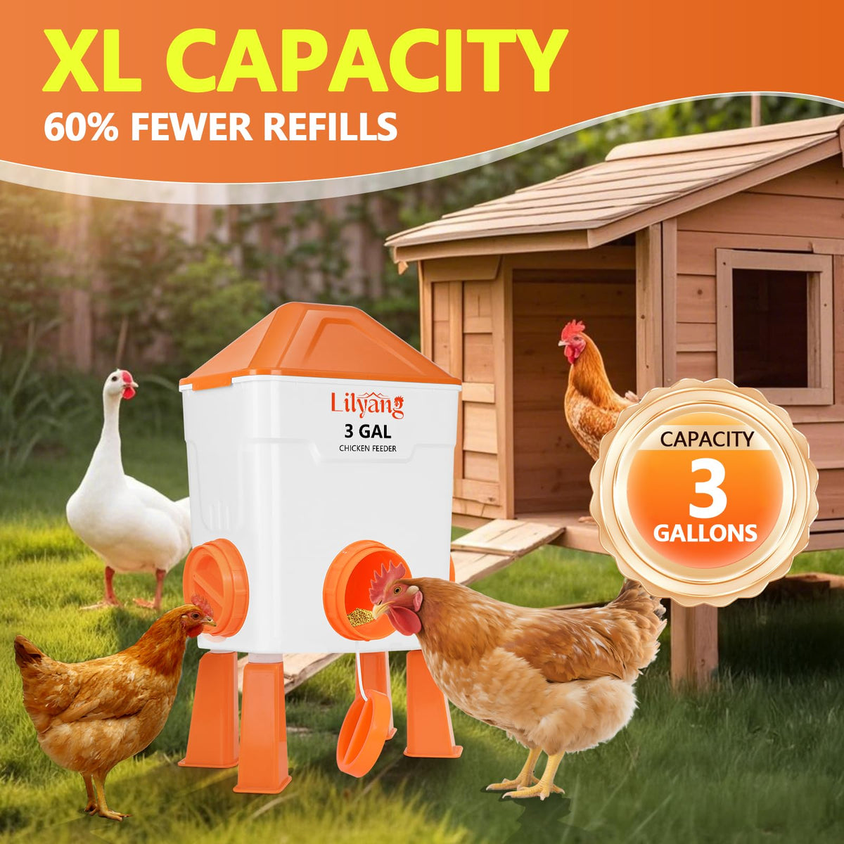 3 Gallon Automatic Chicken Waterer & Feeder Set U2040