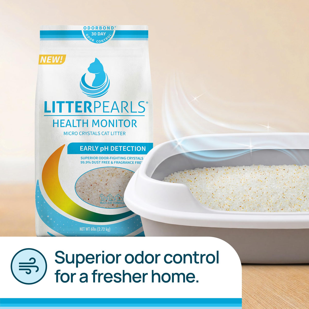 Unscented Micro Crystals Cat Litter 6 LB Bag T3512