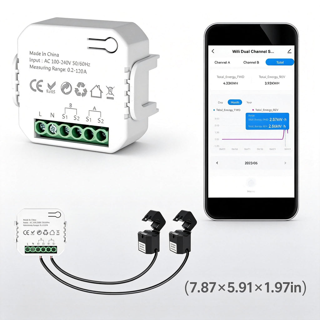 Smart Home Energy Monitor 2x120A Dual Channel Q3350