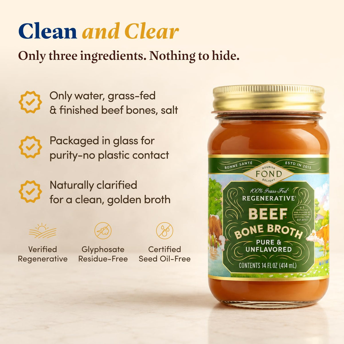 100% Grass-Fed Beef Bone Broth 4-Pack P6167