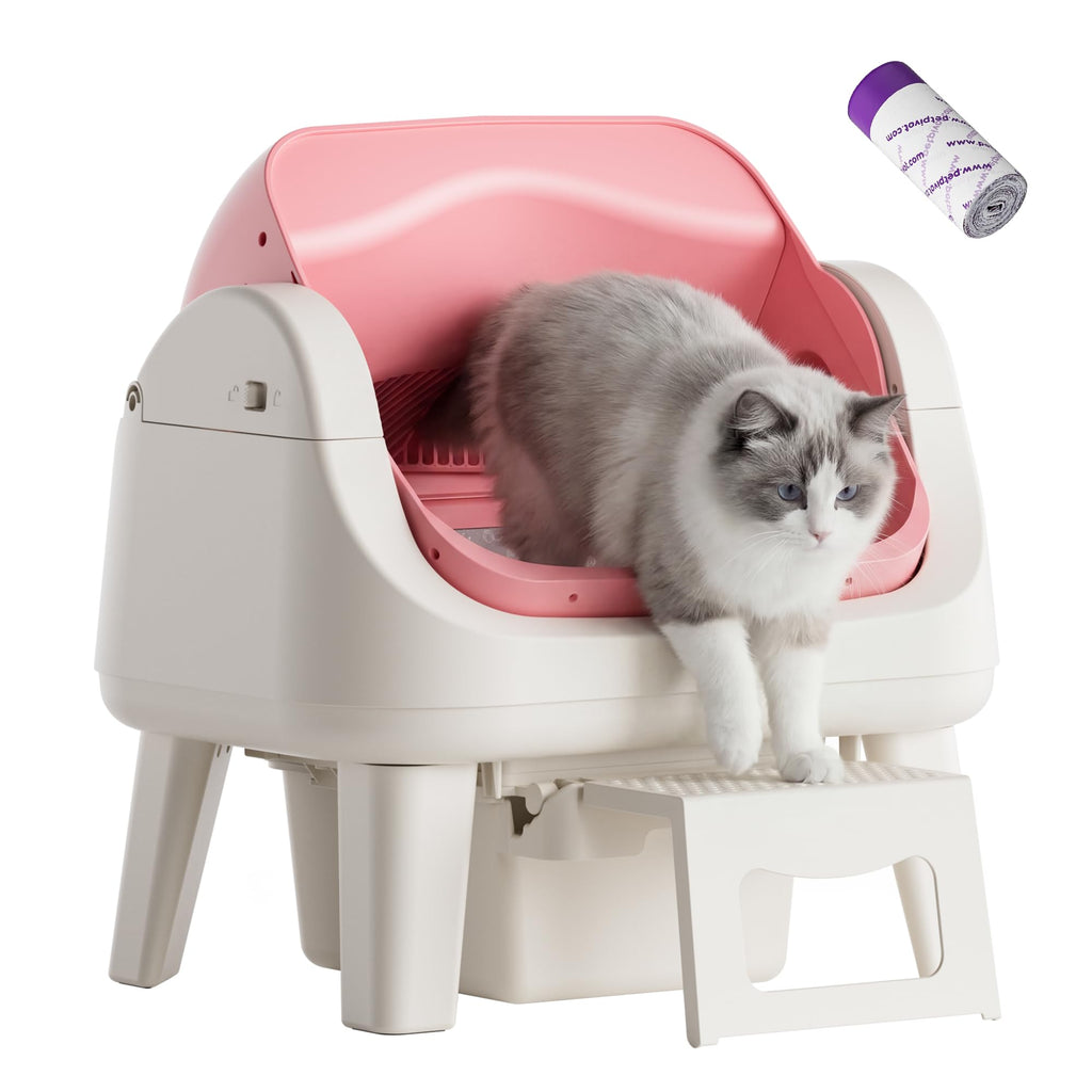 Self Cleaning Open Top Automatic Cat Litter Box Pink A8518