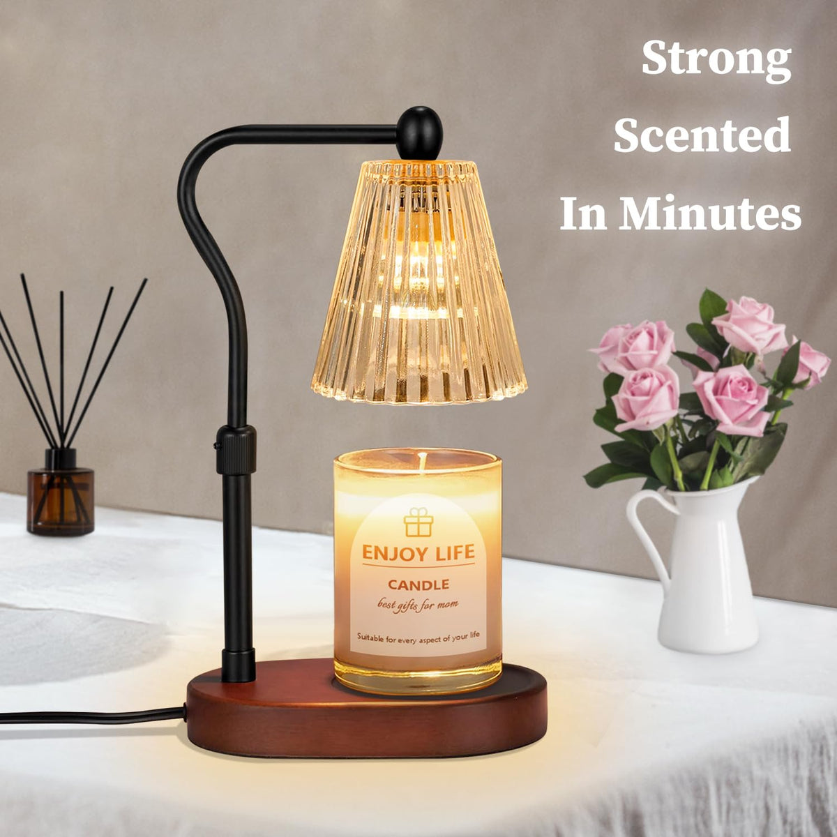 Candle Warmer Lamp with Timer Dimmer Adjustable Height W67628