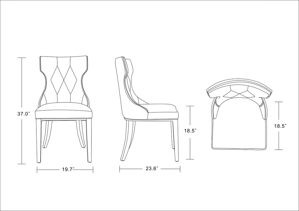Black Upholstered Dining Chairs Set of 2 Beech Wood D594266