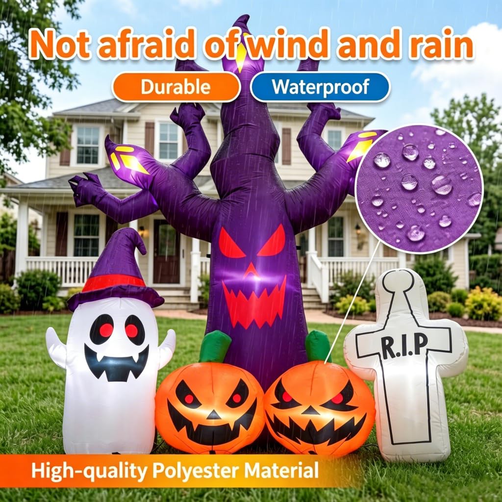 8FT Halloween Inflatables Tree with LEDs E7935