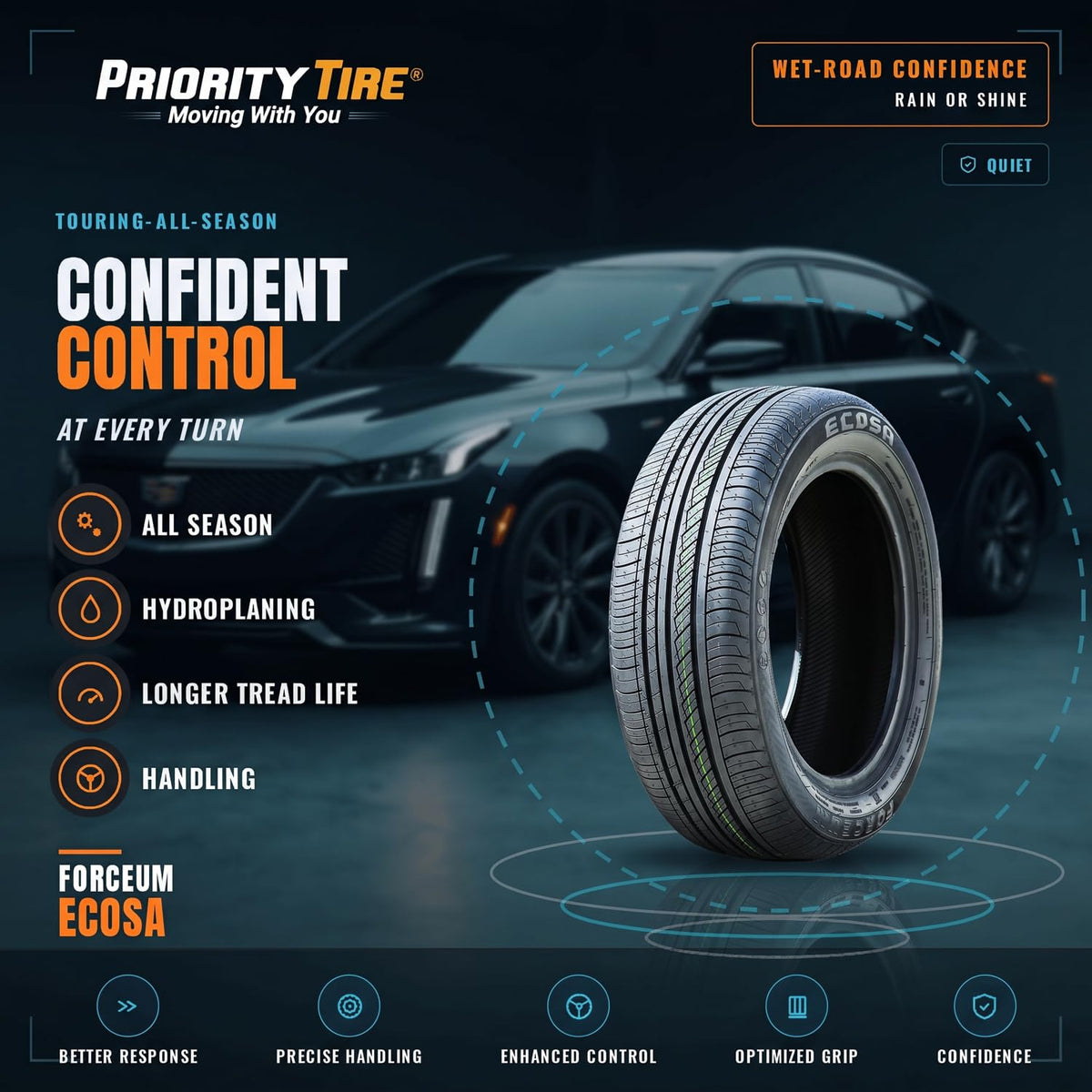 All-Season Touring Radial Tire 205/65R15 94V Black Side Wall E5383