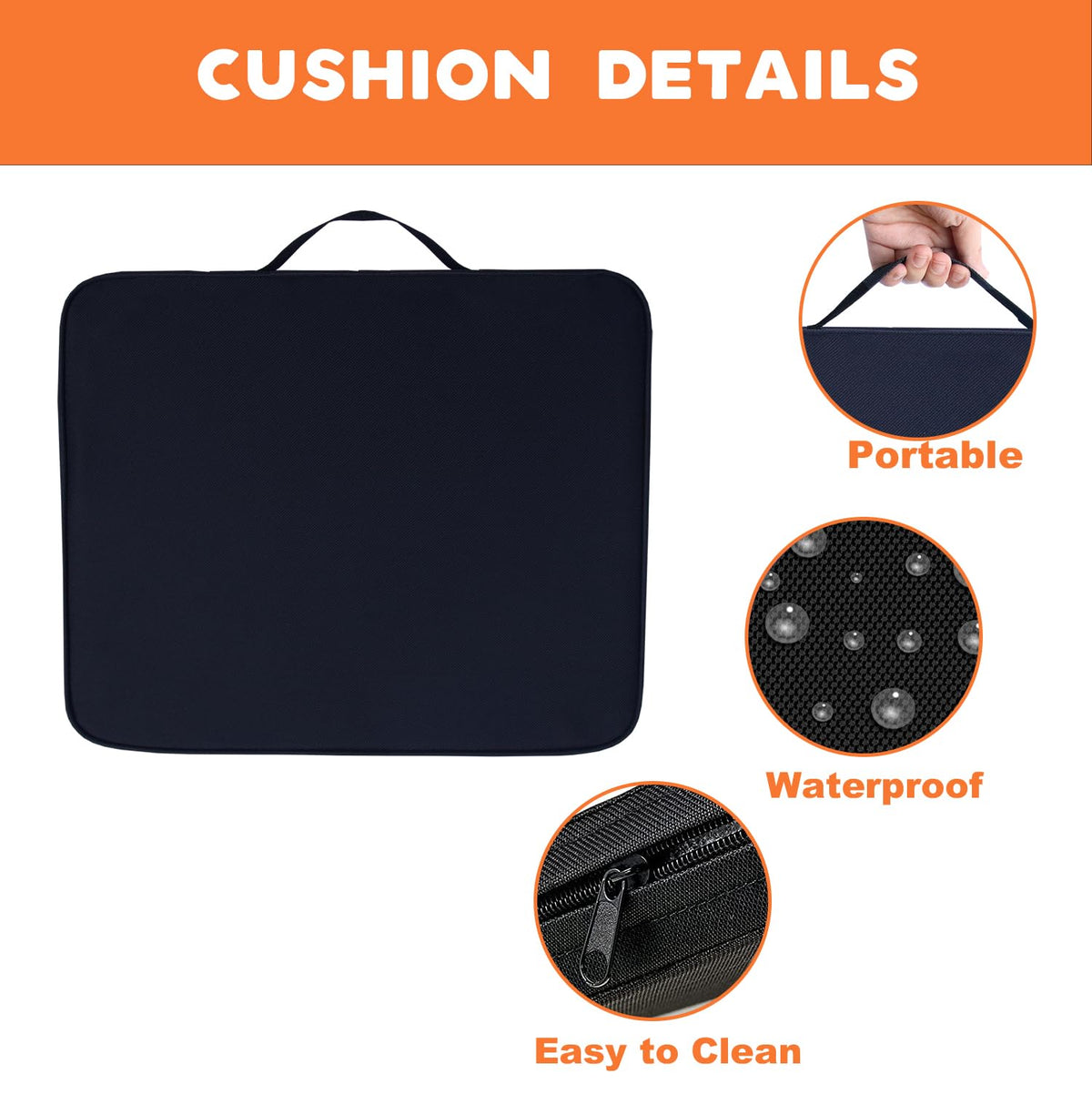 Black 2 Pack Heated Stadium Seat Cushions W844512