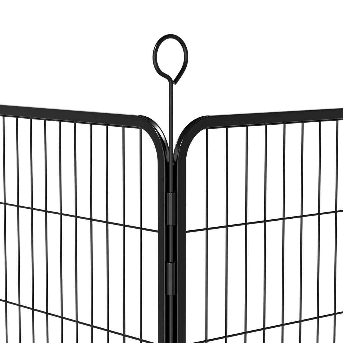 40 Inch 16 Panel Metal Garden Fence with Self-Locking Gate Q991