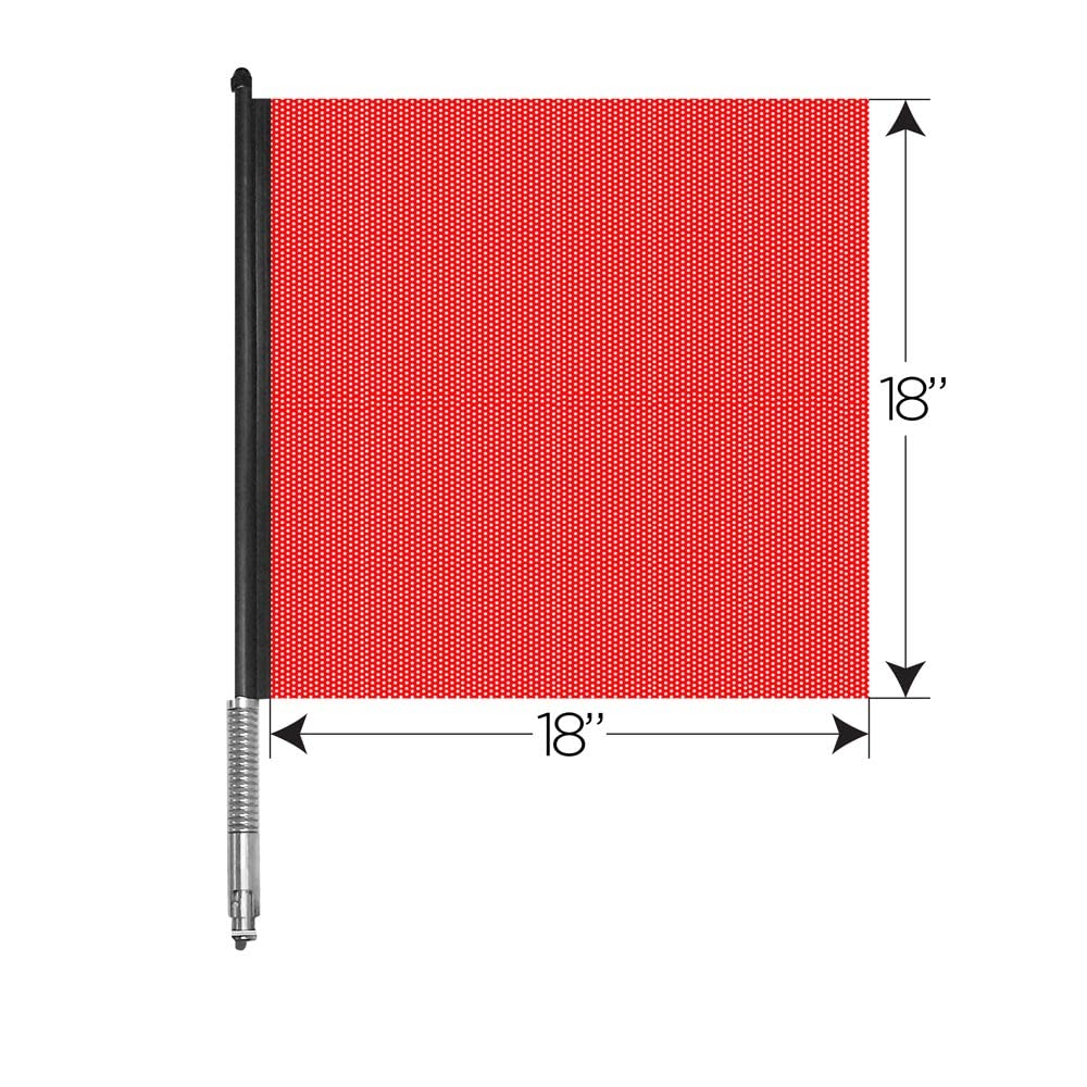 Red 18" x 18" Jersey Mesh Flag with Aluminum Rod & Stainless Steel Spring J4236