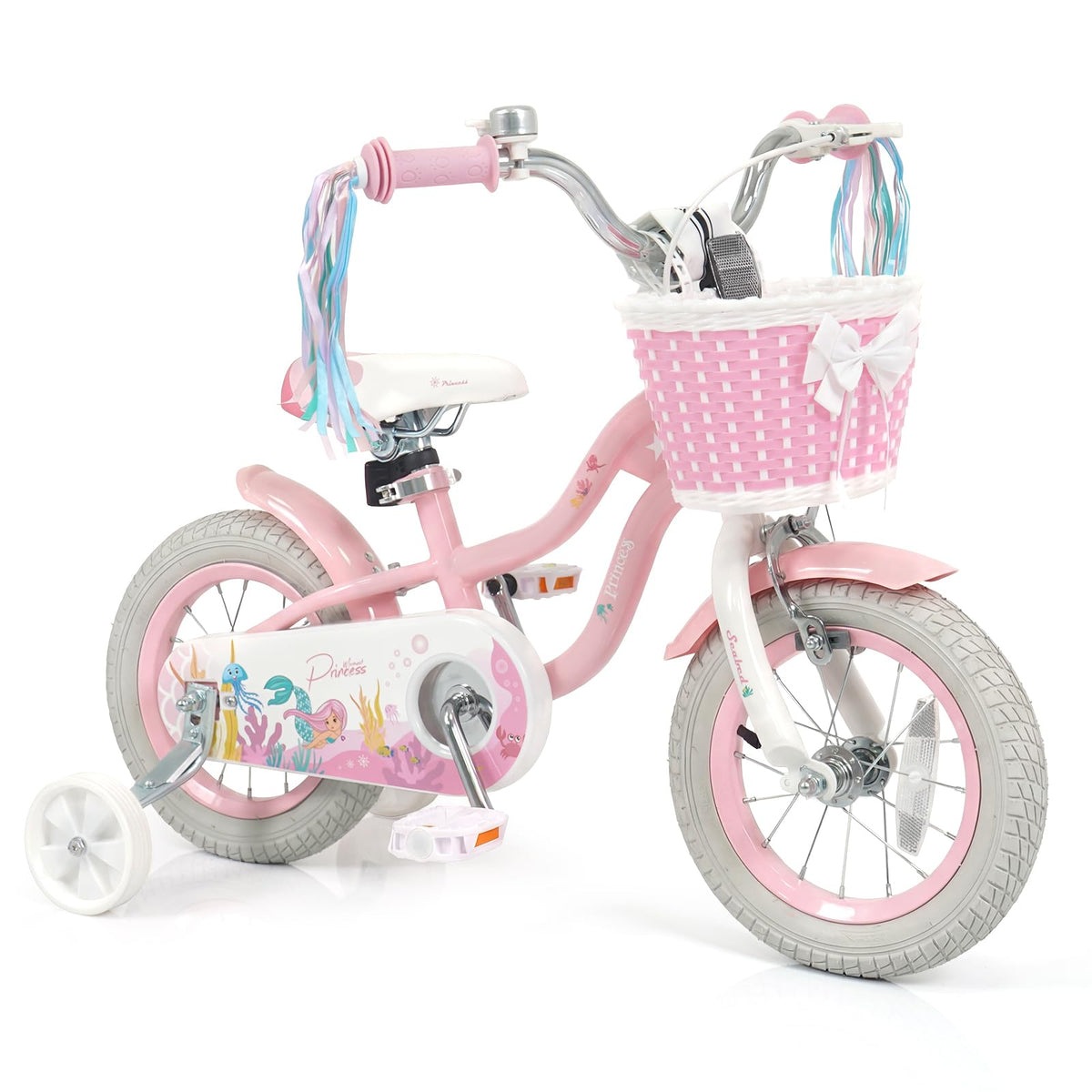 Kids Bike with Basket and Training Wheels O291404