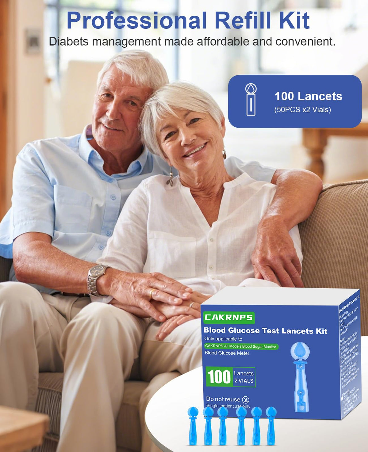 Blood Glucose Test Strips, 100 Lancets K945620