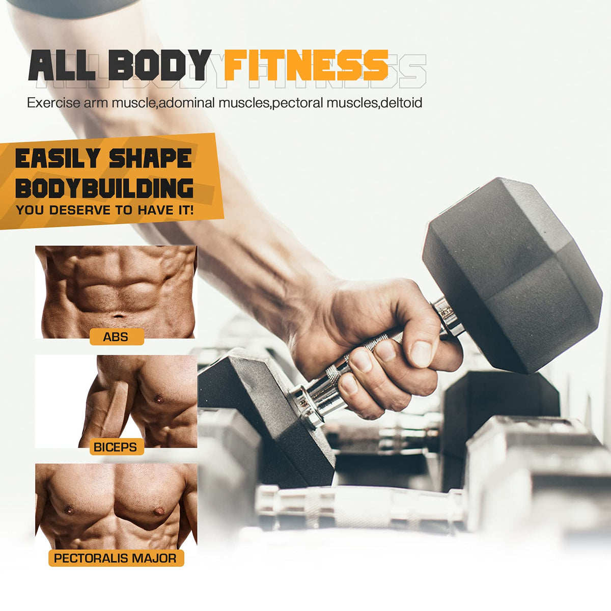 Set of 2 Rubber Dumbbell Weight U244951