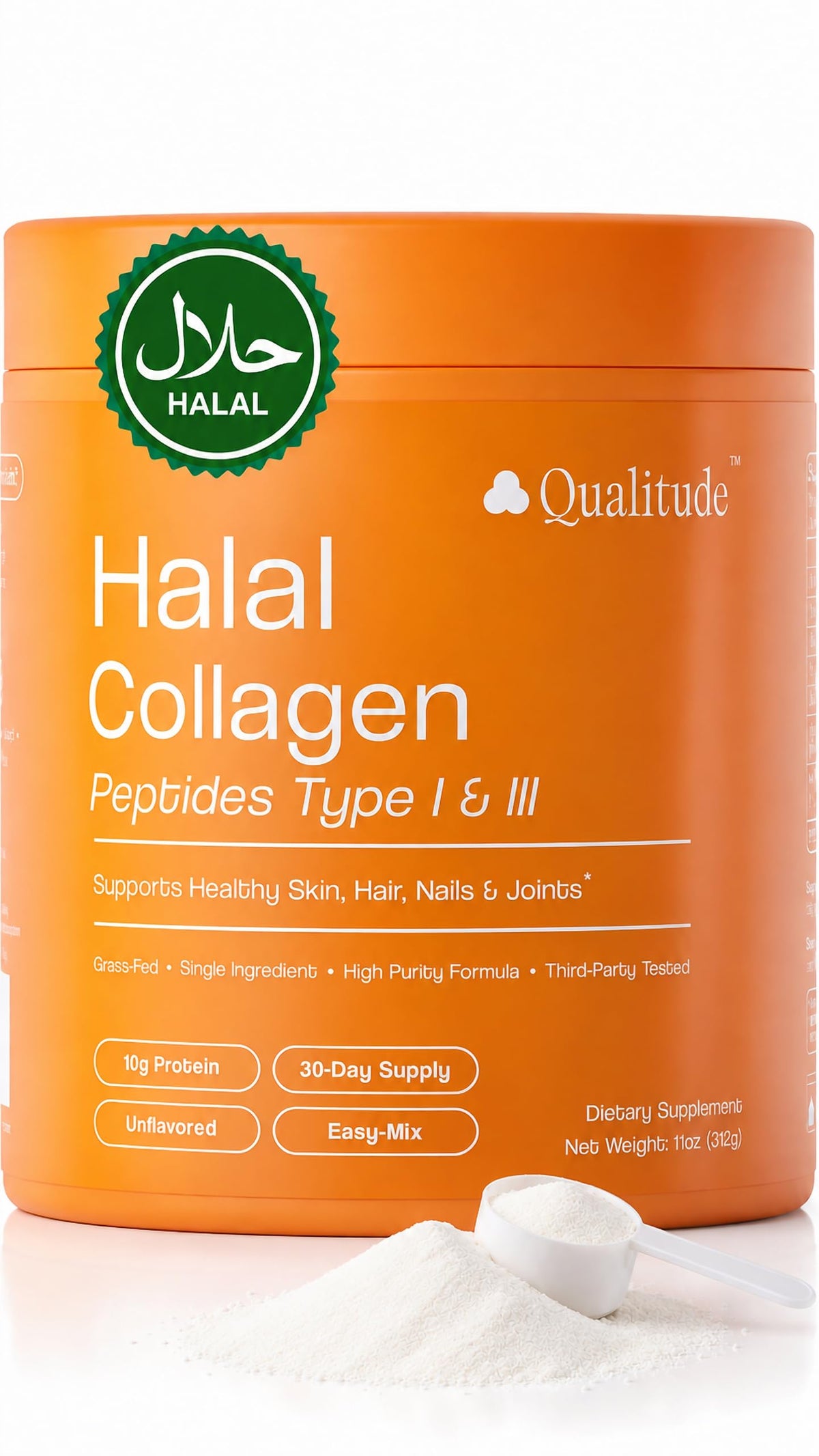 Halal Collagen Peptides Powder Grass-Fed Bovine Type I & III Z7123