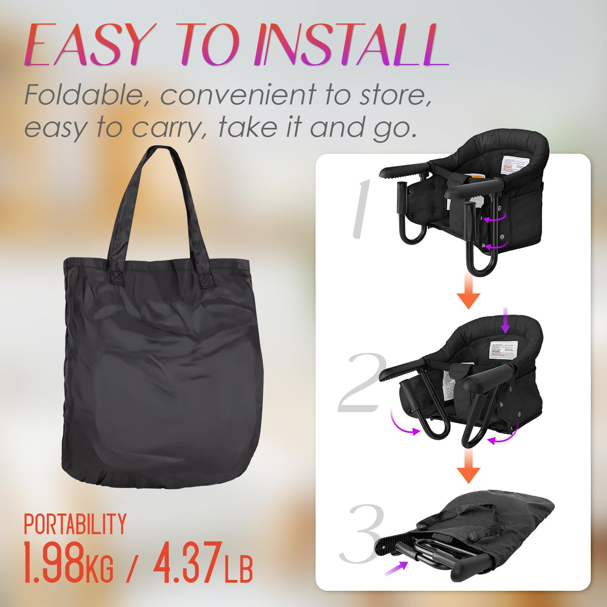 Portable Foldable High Chair with Storage Bag K75118