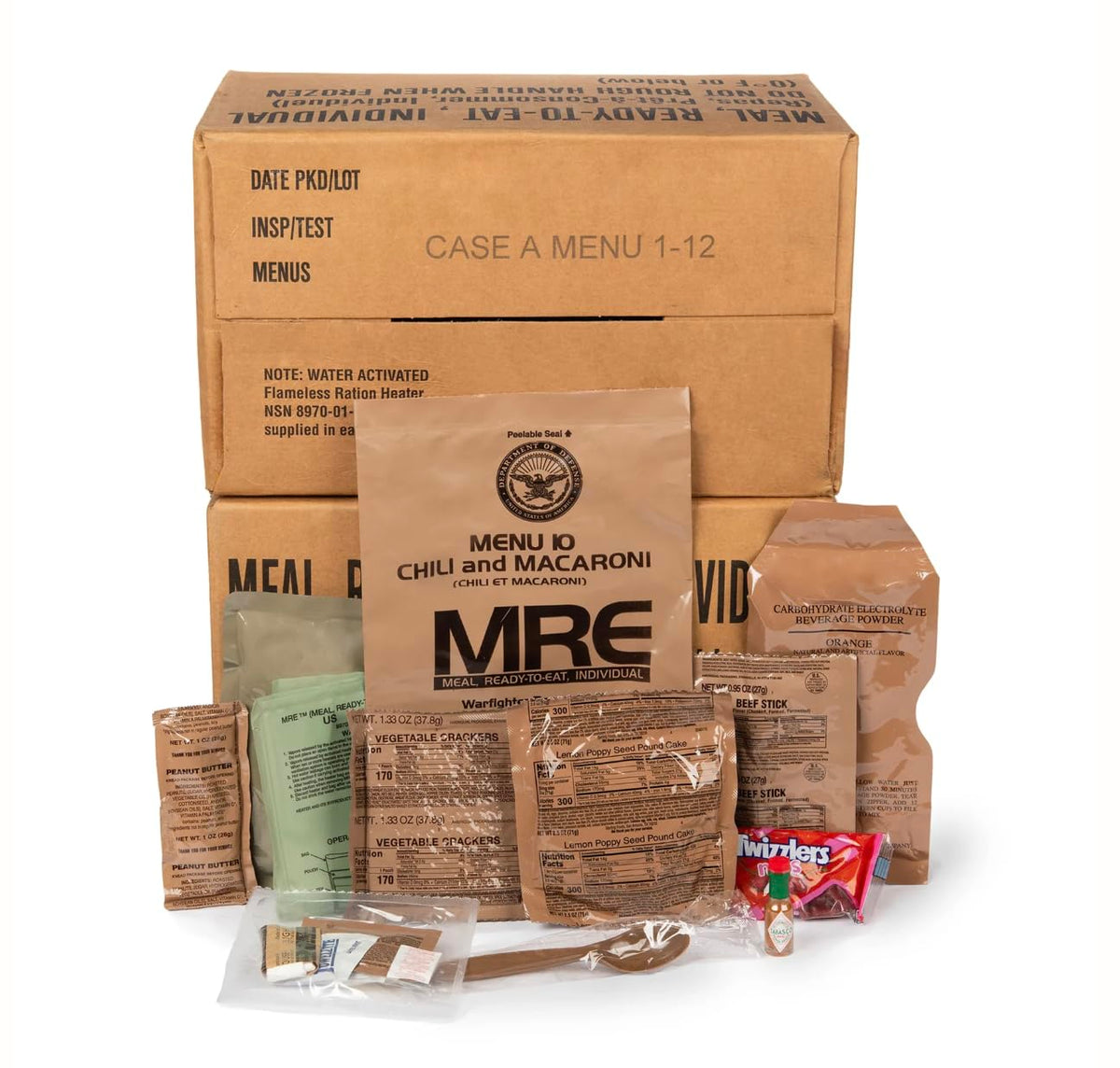 MRE Meals with Flameless Heater, Variety Pack of 24 Y651