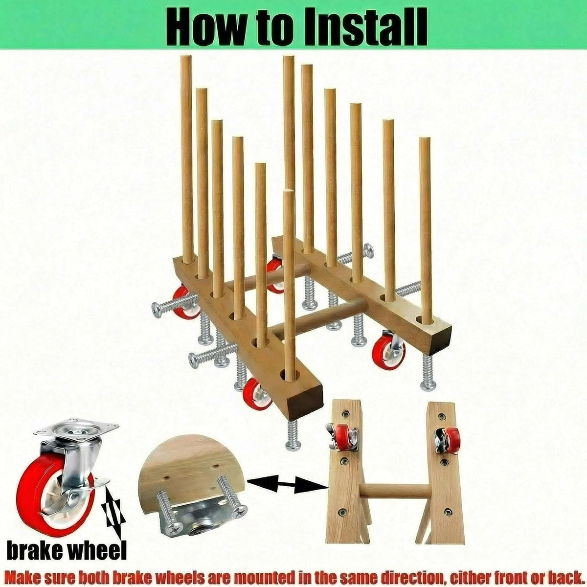 Artwork Storage Rack with Brake Caster Wheels 12in I842790