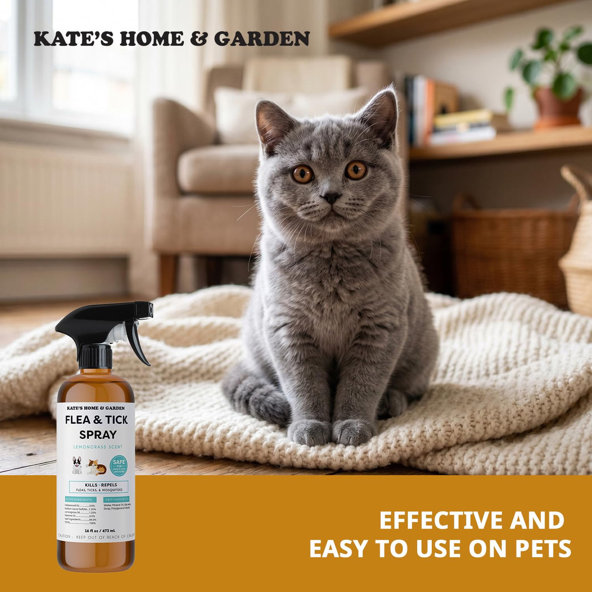 Flea and Tick Spray for Dogs & Cats 16oz C13969
