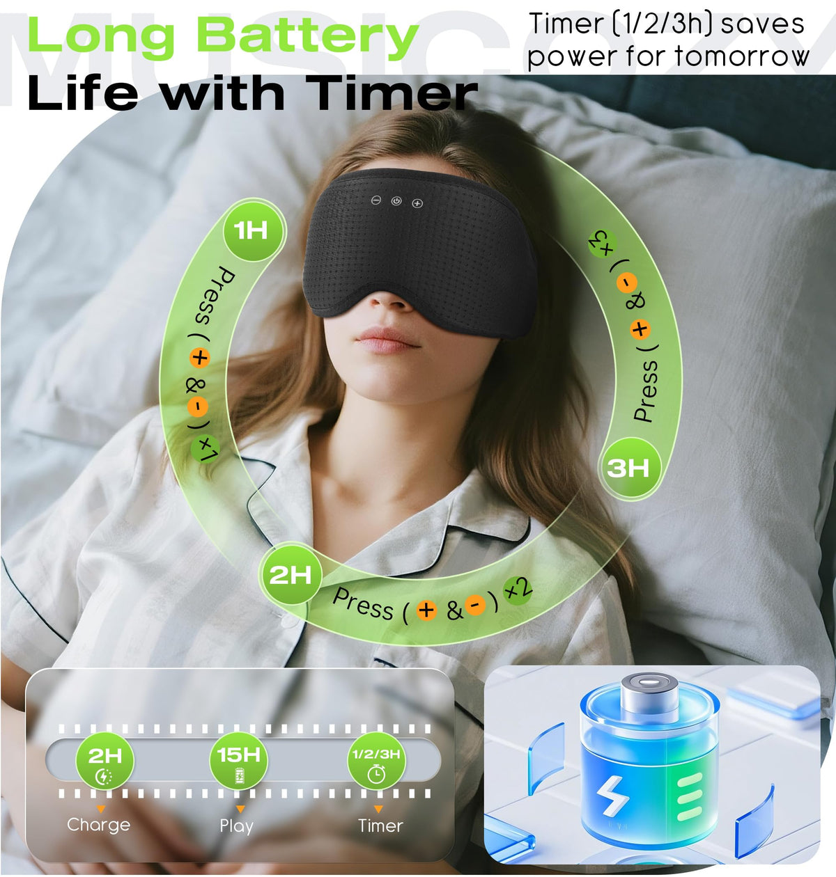 Bluetooth Sleep Headphones with 3D Eye Mask X855652