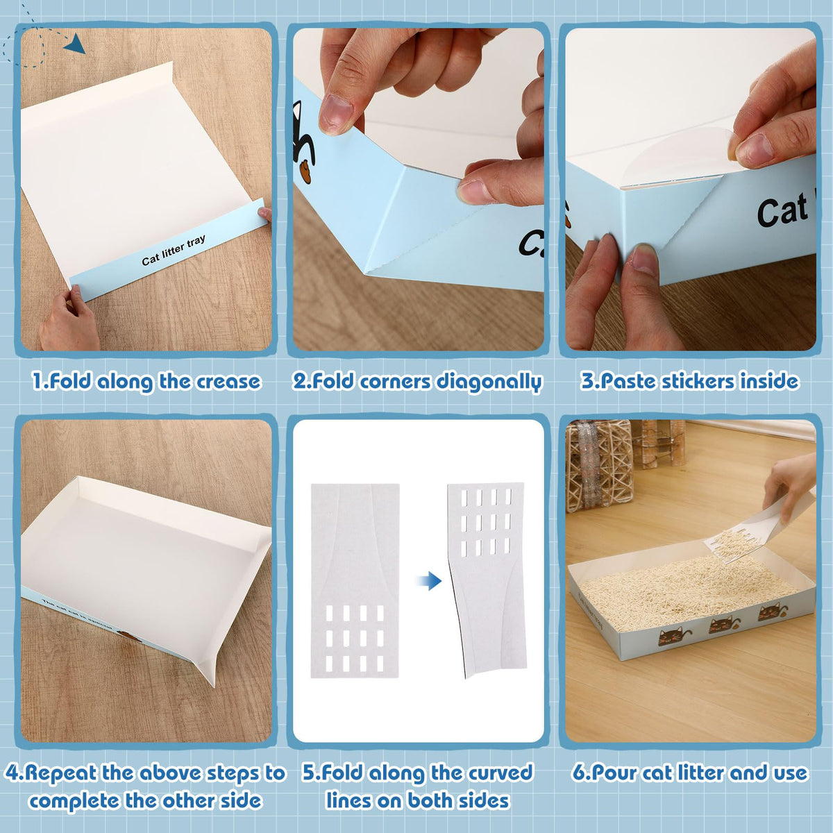 30 Pack Disposable Litter Boxes with Scoop M35459