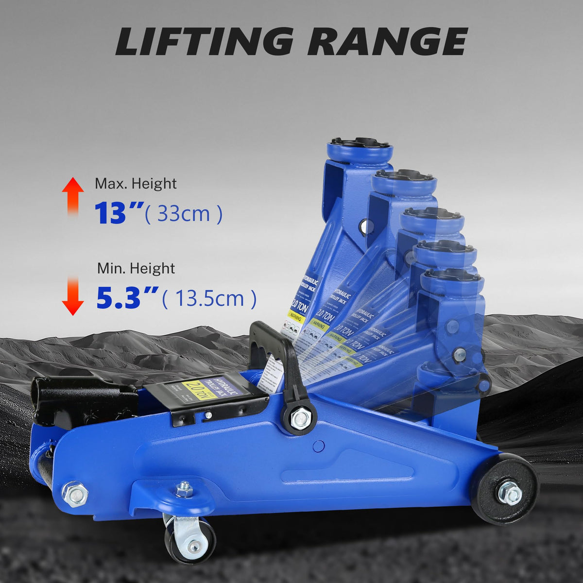 2 Ton Low Profile Floor Jack, 4000 lbs, Blue C262957
