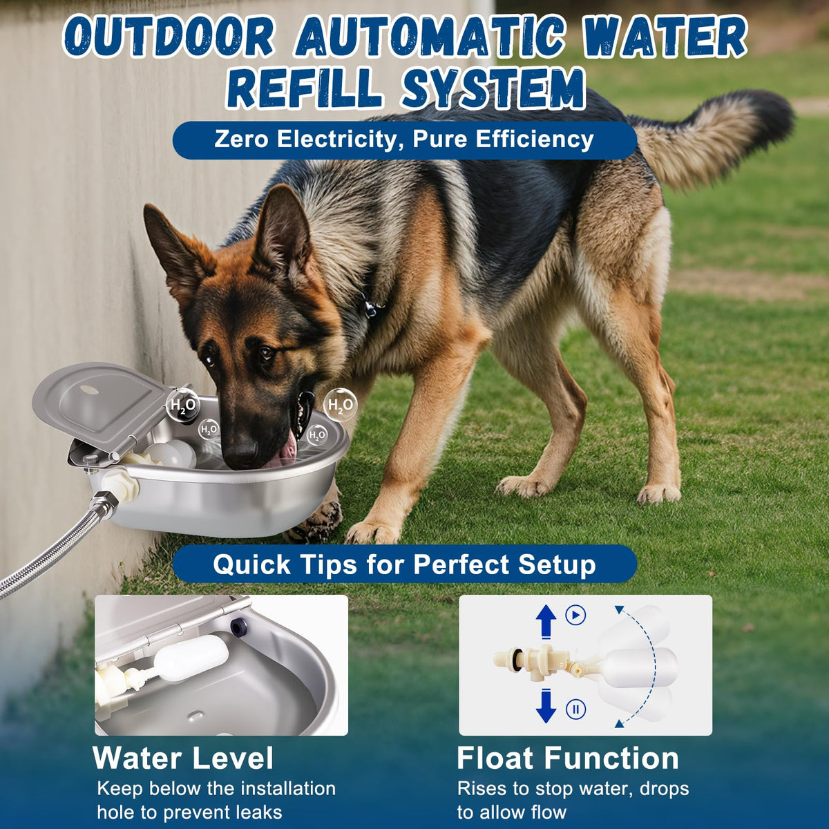 Automatic Chicken Waterer 304 Steel Poultry Water Dispenser U2937