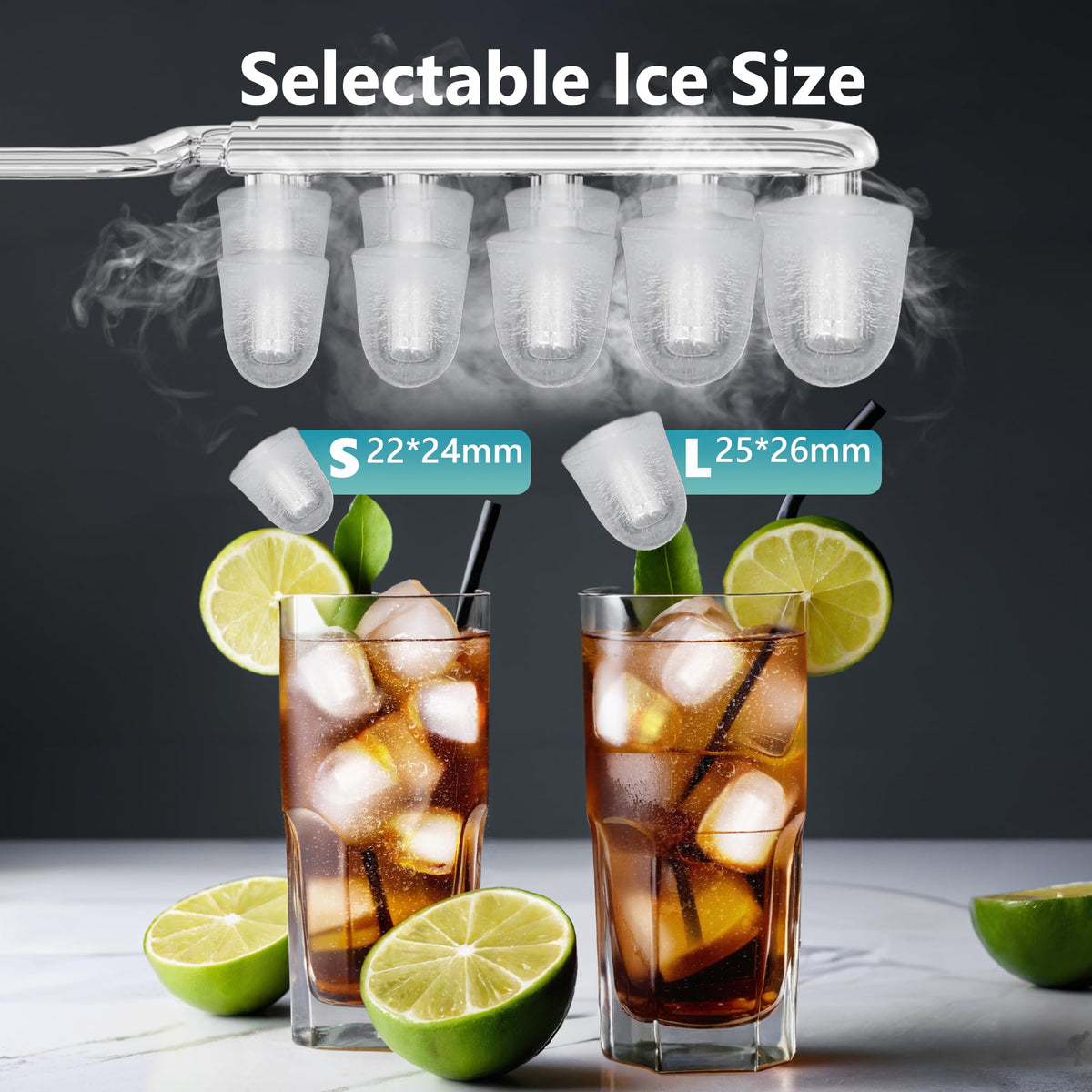 Countertop Ice Maker with Ice Scoop and Basket I795