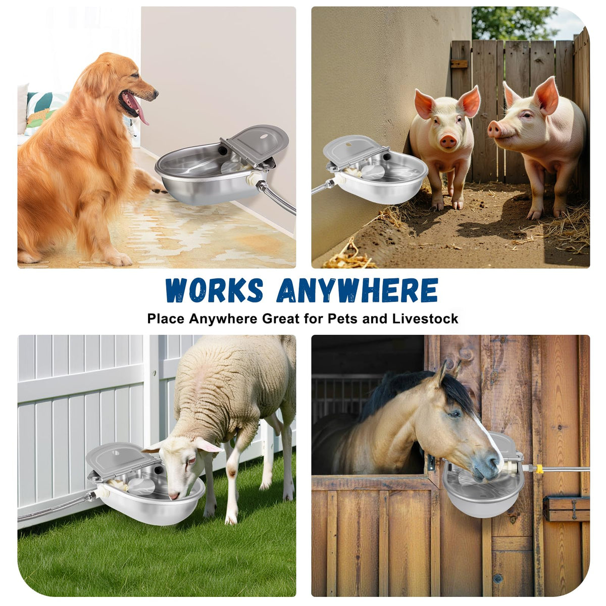 Automatic Chicken Waterer 304 Steel Poultry Water Dispenser U2937