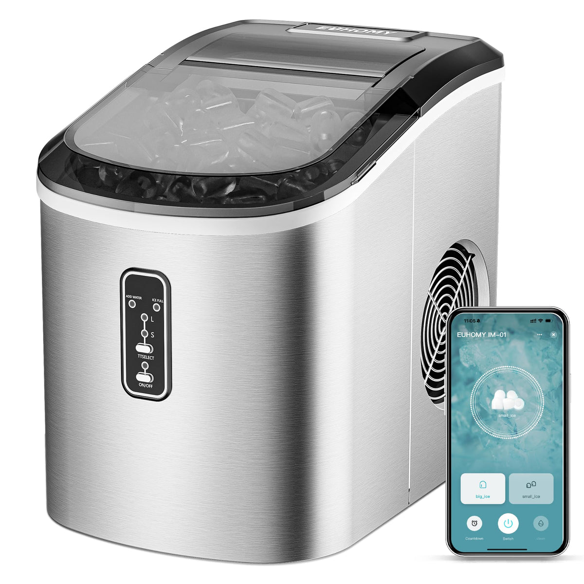 Countertop Ice Maker with Ice Scoop and Basket I795