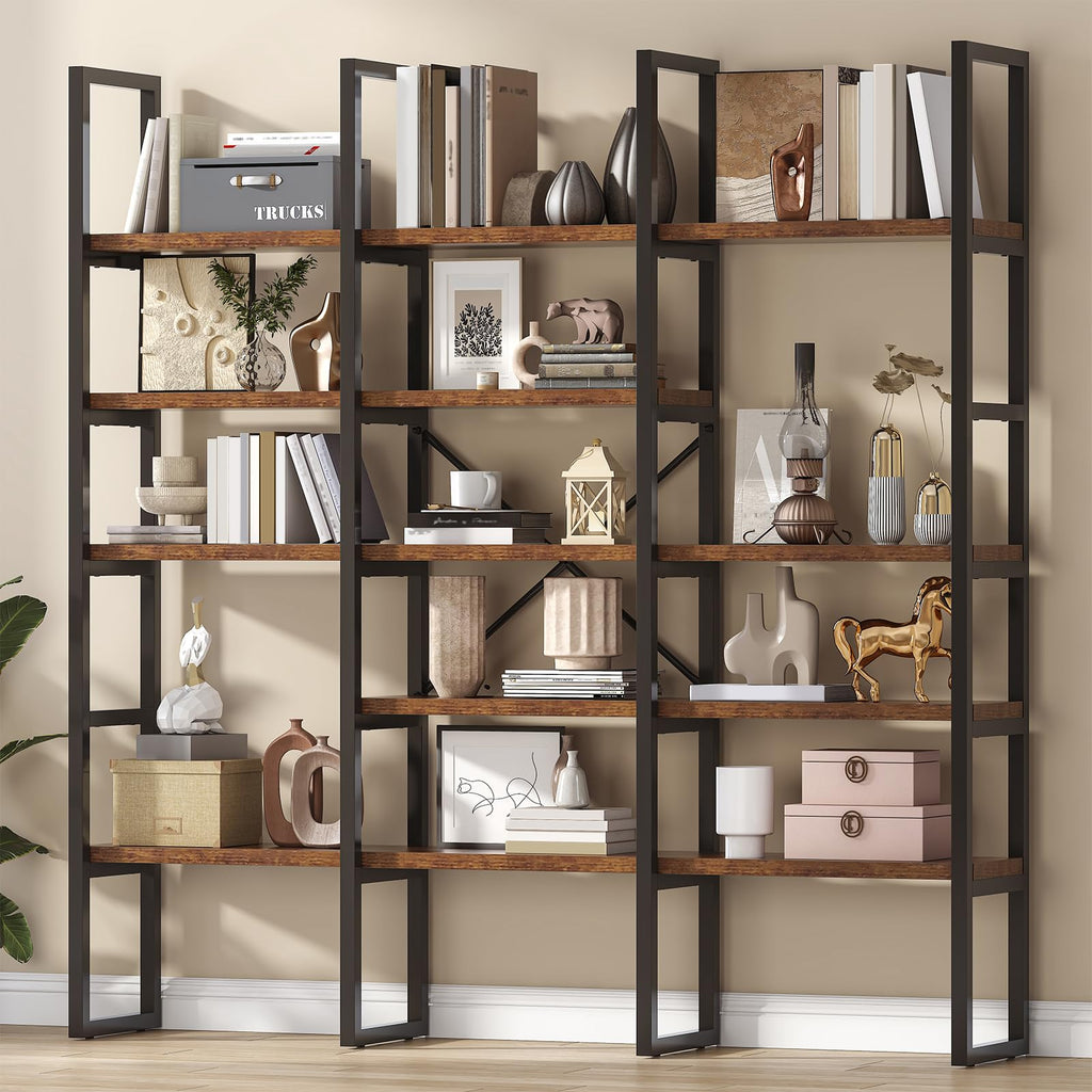 5 Tier Rustic Brown Bookshelf J5789