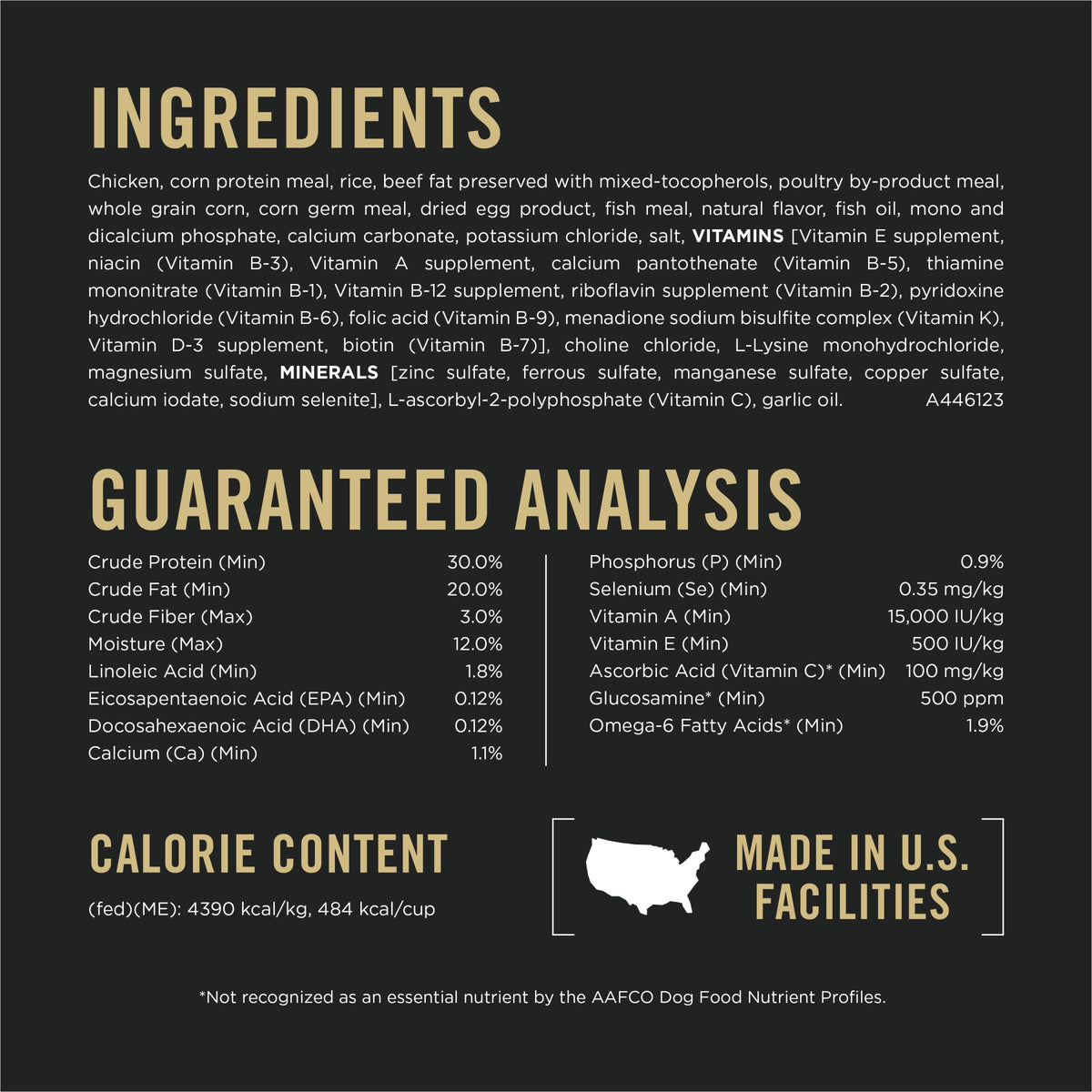 High Protein Dry Dog Food, Chicken, 37.5 lb Bag T761603