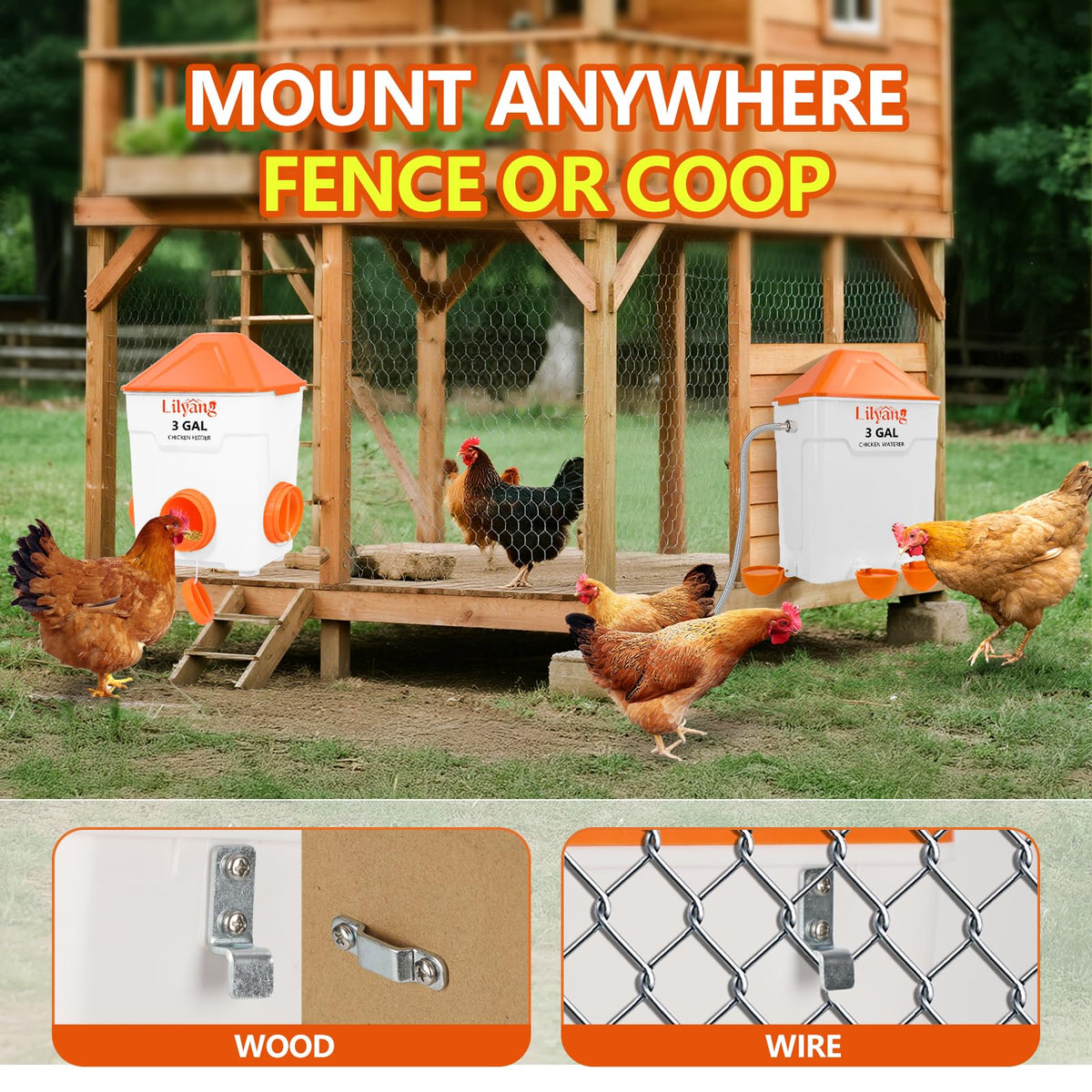 3 Gallon Automatic Chicken Waterer & Feeder Set U2040