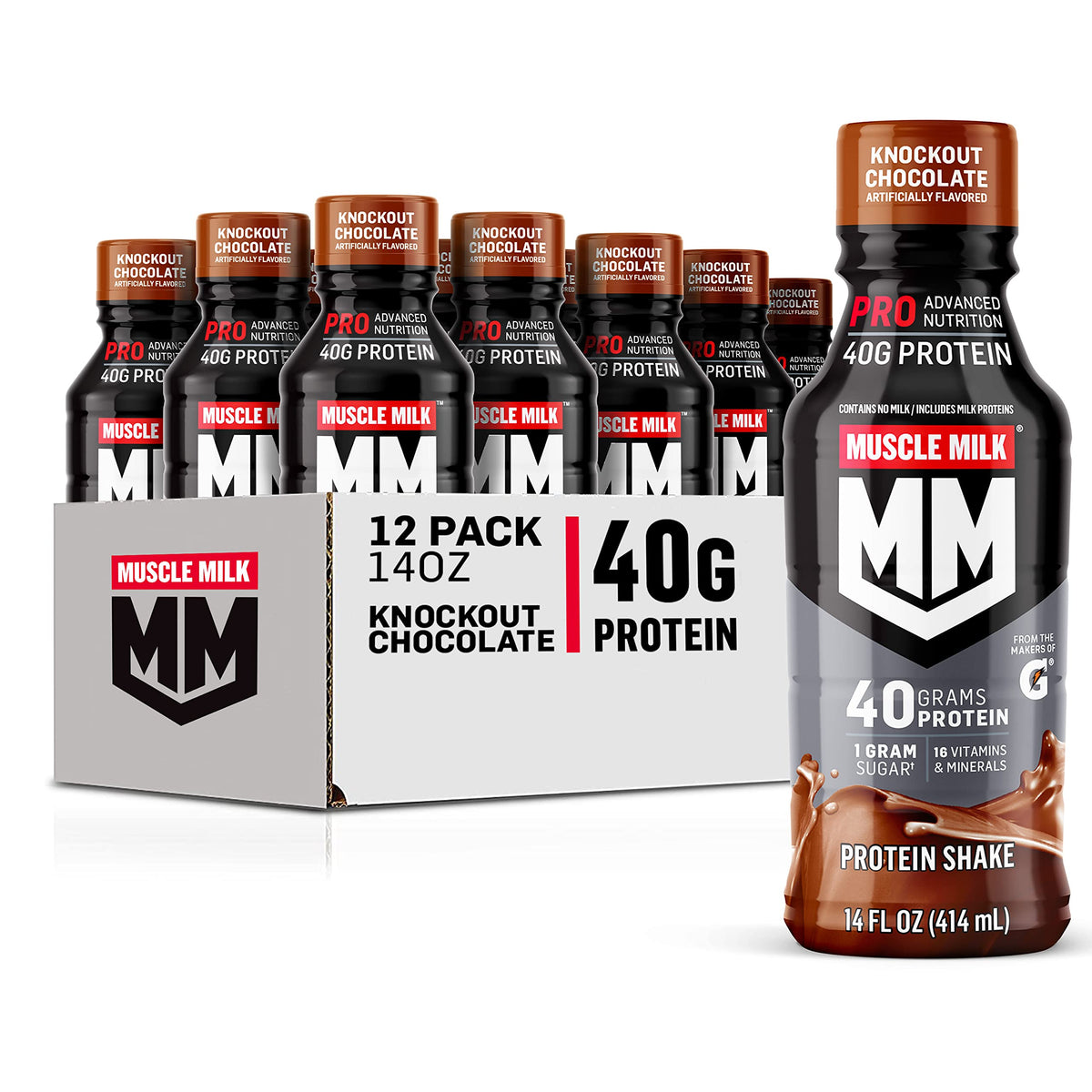 Knockout Chocolate Protein Shake 14 Fl Oz 12 Pack U516774