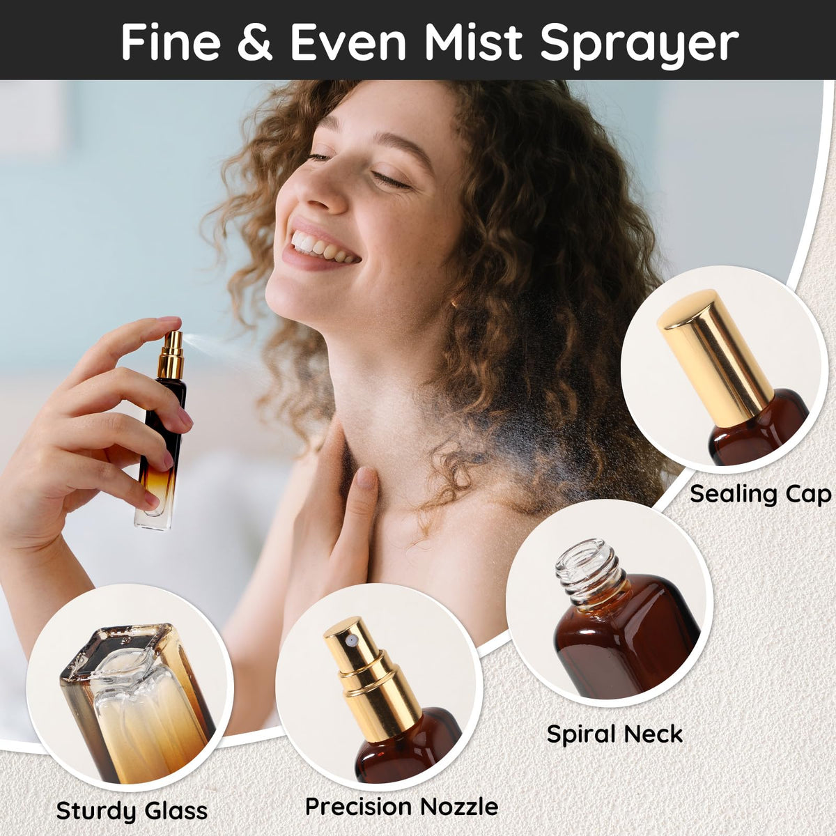 0.5oz 2pcs Empty Glass Perfume Atomizer Spray Bottles V21687