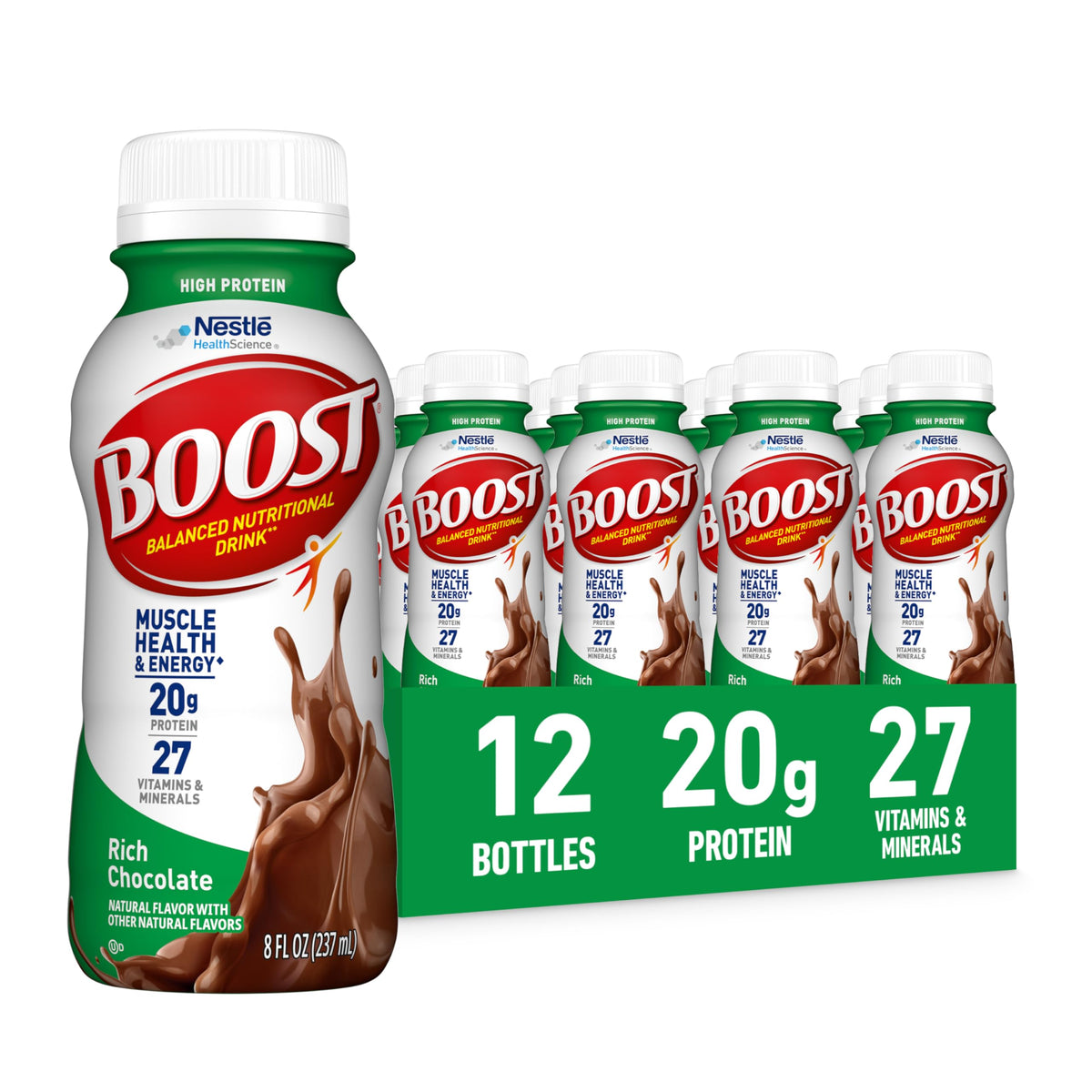 High Protein Nutritional Drink, Chocolate, 8 FL OZ, 12 pk D724