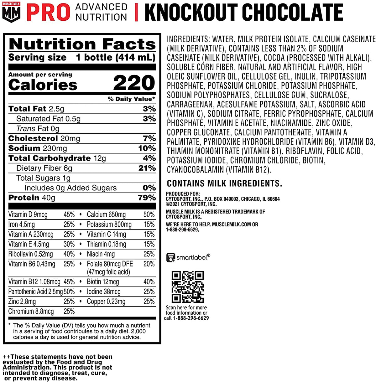 Knockout Chocolate Protein Shake 14 Fl Oz 12 Pack U516774