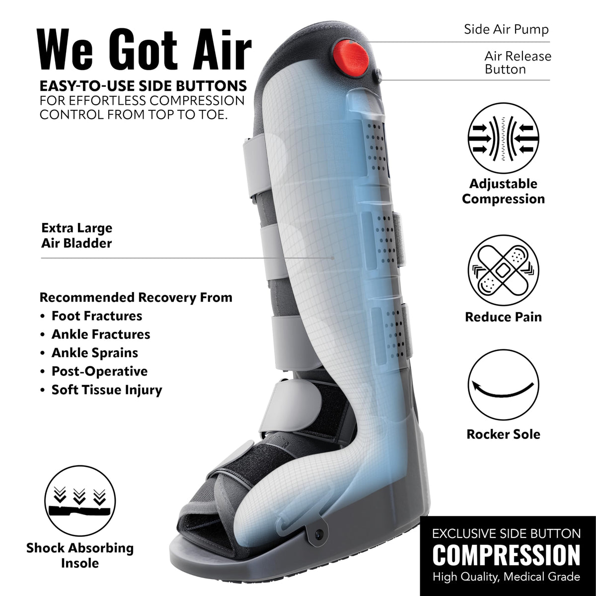 Fracture Boot Ankle Brace Large A96699