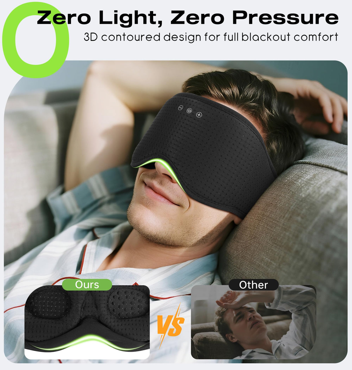 Bluetooth Sleep Headphones with 3D Eye Mask X855652