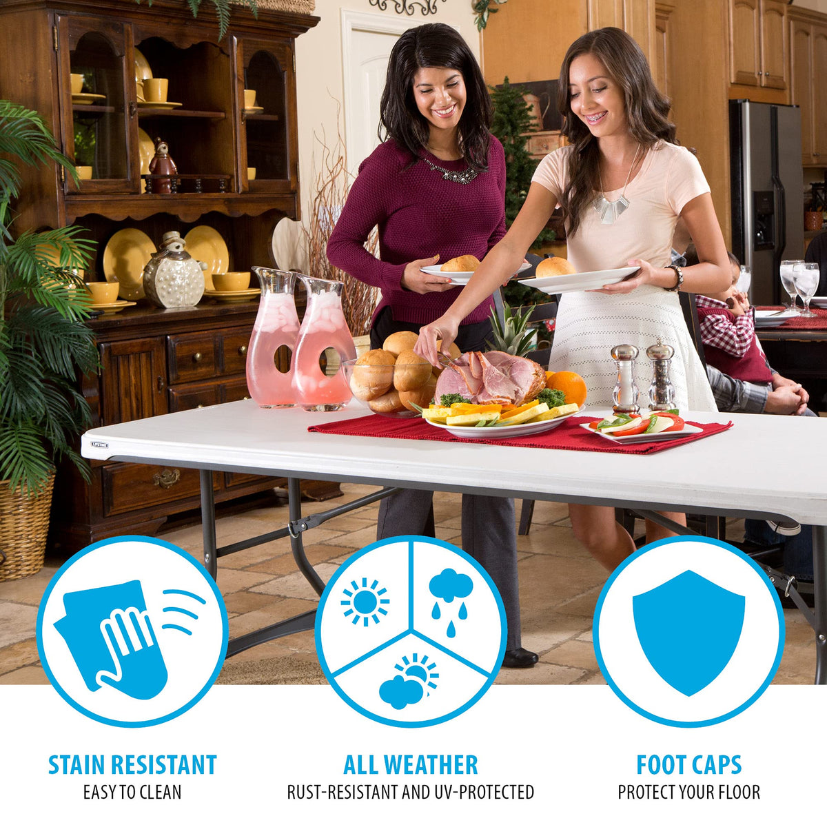 White Stackable Folding Table D989183