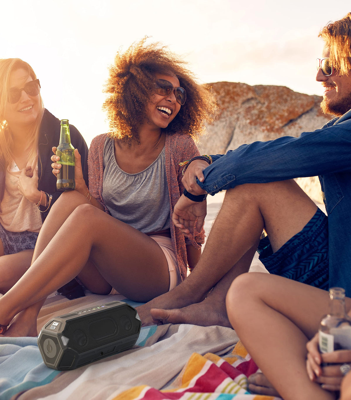 Black Waterproof Portable Bluetooth Speaker I8813