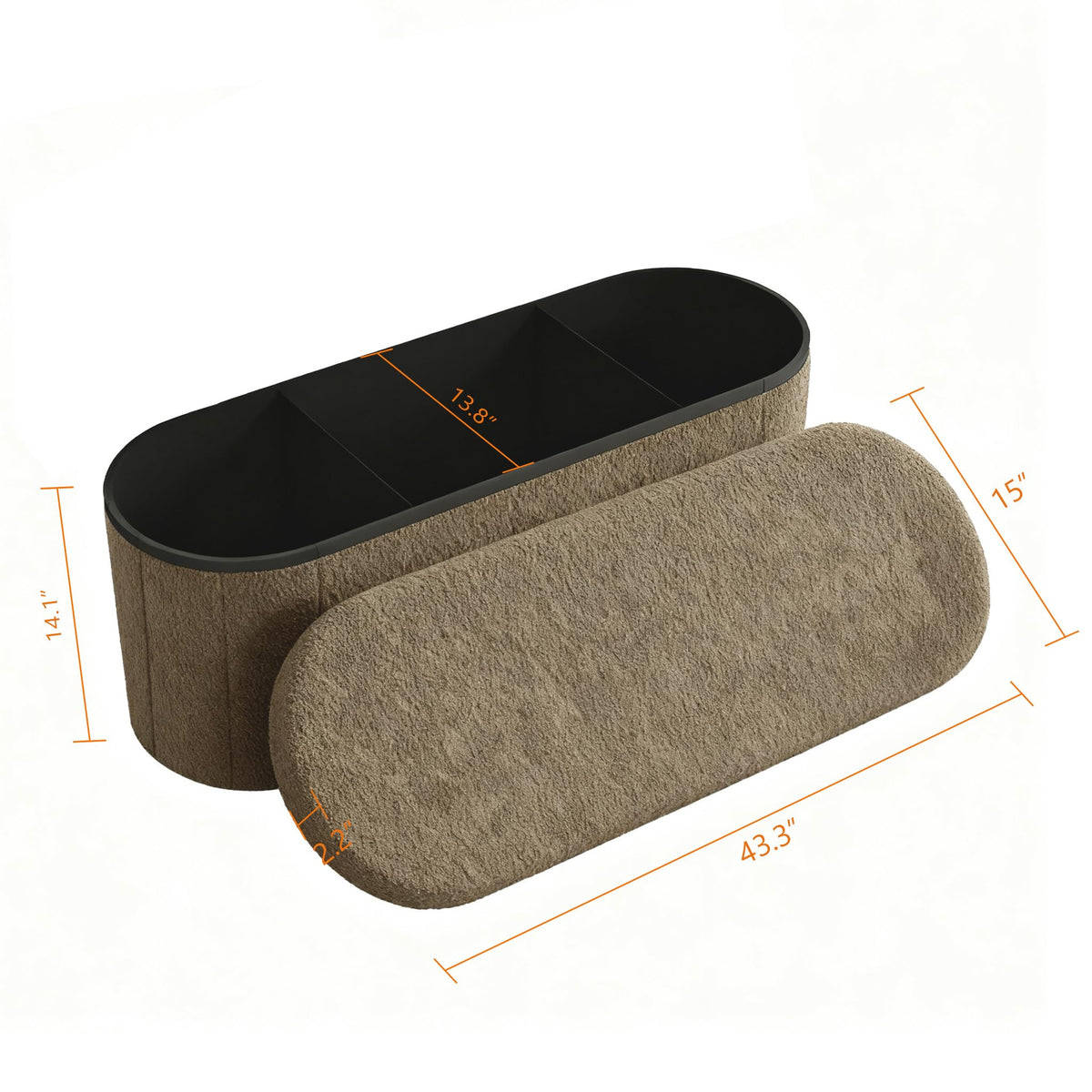 Oval Storage Ottoman N8883