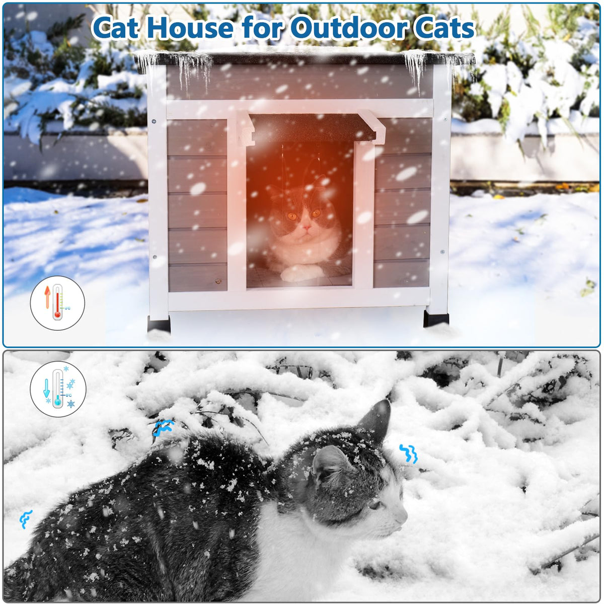 Insulated Weatherproof Outdoor Cat House I35418