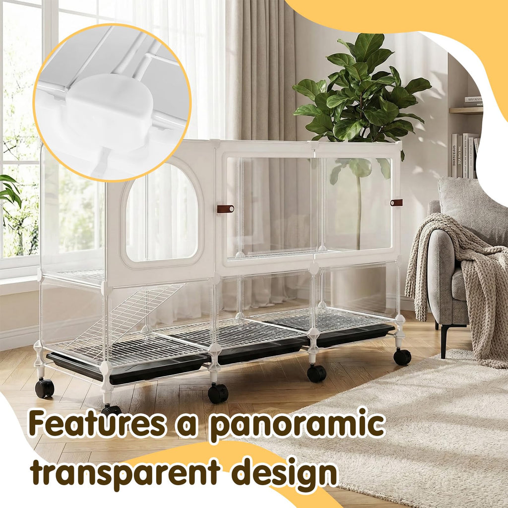 2-Tier Pet House Cage with Pull Out Tray Q29805